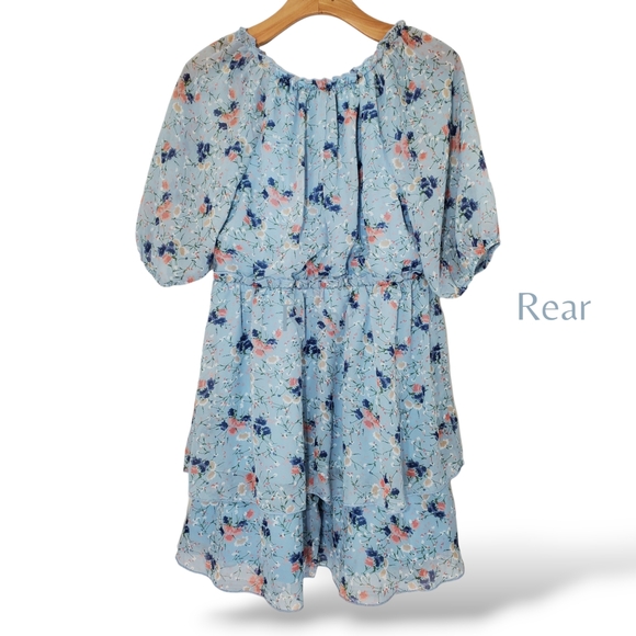 Bailey Blue Floral Print Layered Dress size Med - Picture 2 of 5